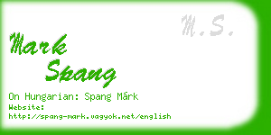 mark spang business card